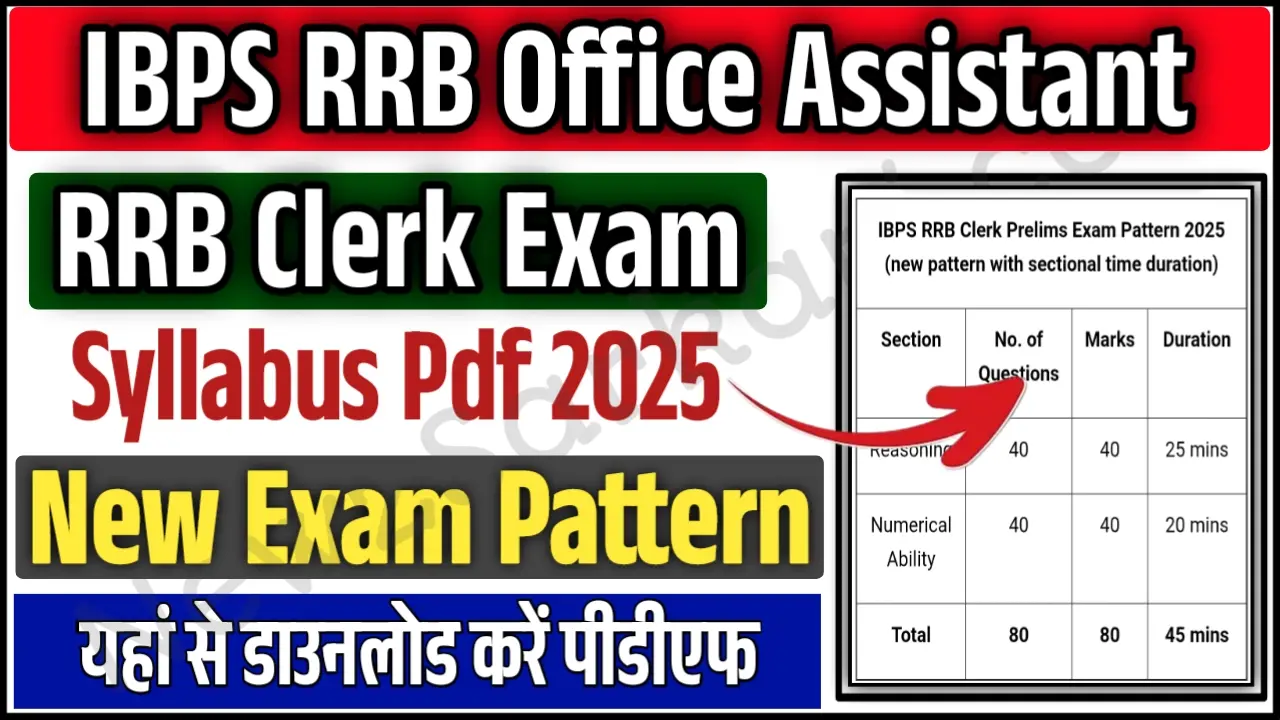 IBPS RRB Clerk Syllabus 2025 Download Pdf Prelims & Mains Exam Pattern in Hindi/English